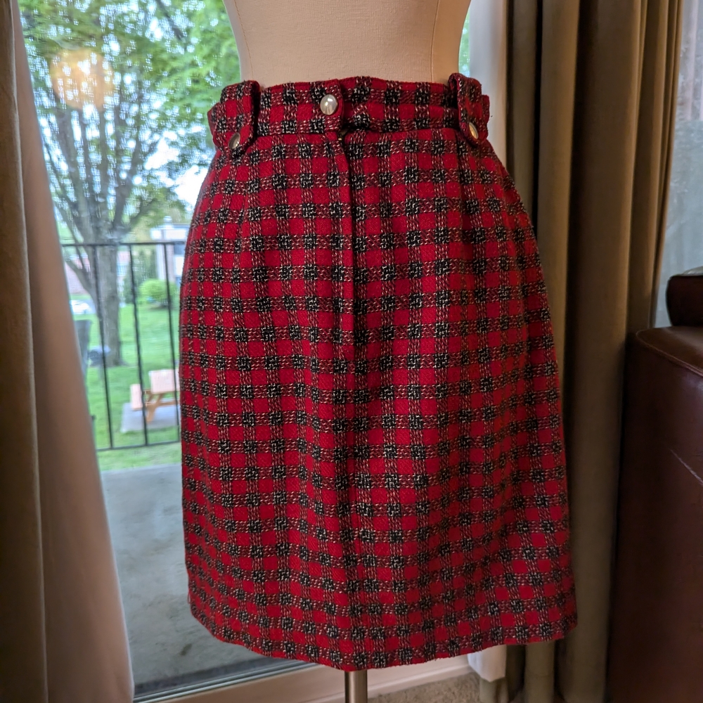 Vintage Red Plaid Skirt